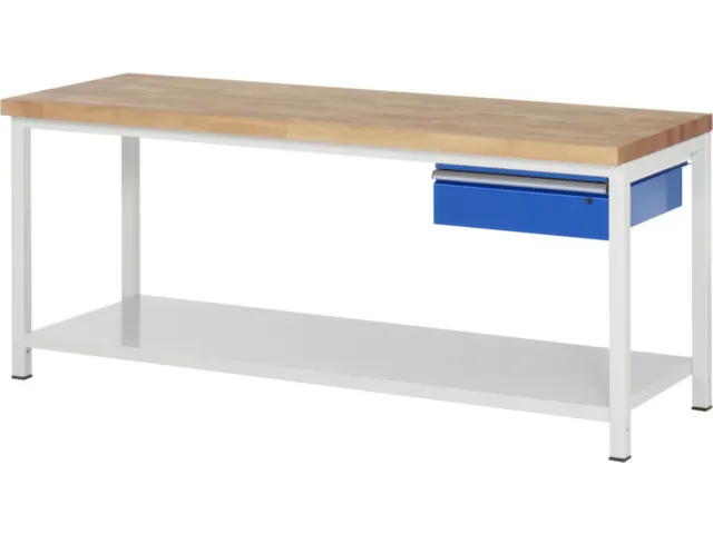 werkbank,HxBxD 840-1040x2000x700mm,beukblad,draagverm. 1250kg,4voeten