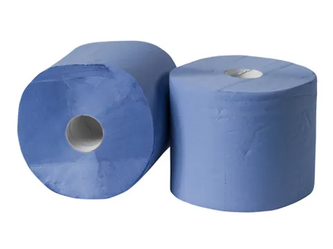 Poetsrol verlijmd blauw 2-laags 2 Rol