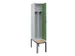 locker met bank,voor scheiding van kleding,HxBxD 2120x400x815mm,1vak