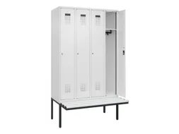 locker met bank,HxBxD 2120x1200x815mm,4vak,vak B 300mm,cilinderslot
