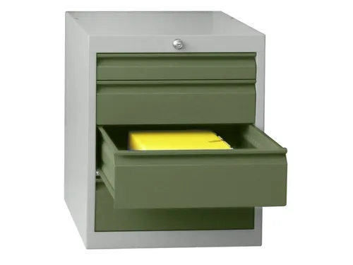 ladekast 600x500x600mm 4laden cilinderslot RAL7035 front RAL6011