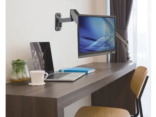 Wandbeugel voor TV’s en monitoren (veerarm met 3 draaipunten), voor