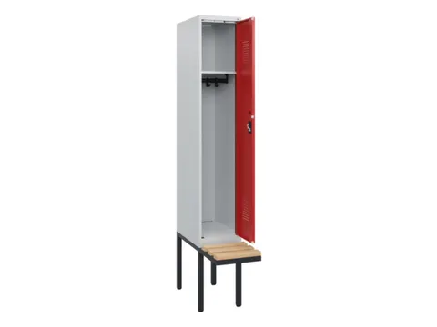locker met bank,HxBxD 1950x300x815mm,1vak,vak B 300mm,cilinderslot