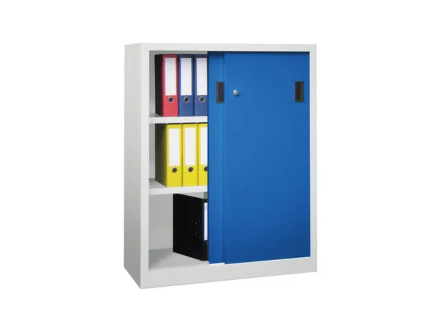 schuifdeurkast,HxBxD 1200x1000x500mm,RAL7035,front RAL5010