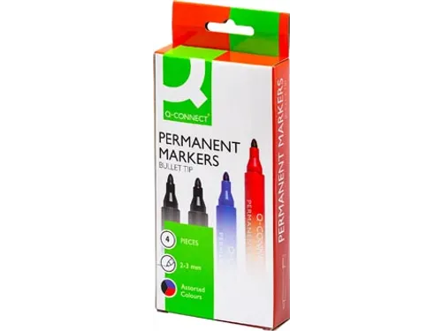 Permanente Marker Ronde Punt Assorti 4 Stuks