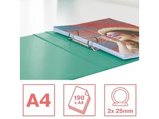 Colour'Breeze ringmap 2 rings PP A4 harde kaft groen - 3
