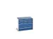 ladekast HxBxD 800x1050x750mm 4 laden romp Ral7035 front Ral5010 staal
