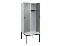 locker met bank,HxBxD 2120x800x815mm,2vak,vak B 400mm,draaigrendel