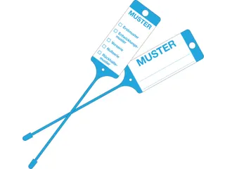 Goederenlabel PP blauw "Patroon" gelijnd - 1
