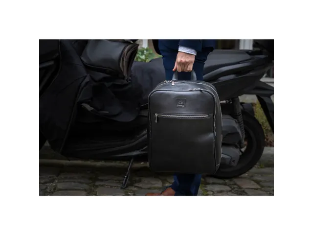 Computer rugzak Exac tive zwart leder