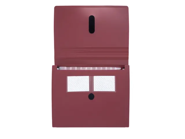 documentenmap accordeon Bordeaux rood 12-vaks