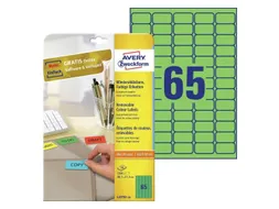 Gekleurde etiketten Avery Zweckform 38,1x21x2mm Groen 1300 stuks