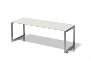 bureau,HxBxD 740x2200x800mm,blad grijswit,sledeframe zilverkleurig - 1