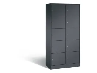 lockerkast,HxBxD 1950x900x480mm,2x5vakken,romp RAL7021,front RAL7021 - 1