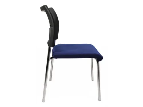 Bezoekersstoel Blauw Stof Zitting Rugleuning Netbekleding Zwart