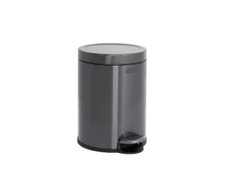 Ronde Step-On Pedaalemmer 6 liter Metallic grafiet - 1