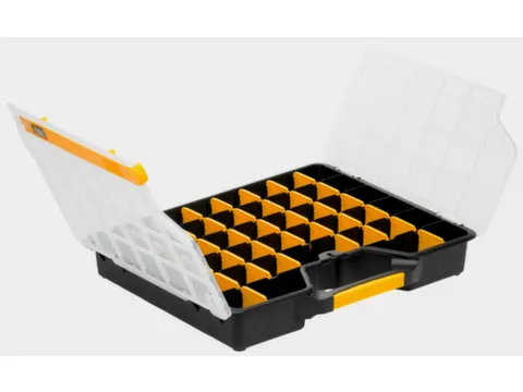 Assortimentsbak,HxBxD 72x465x373mm,PP,koffer zwart/geel