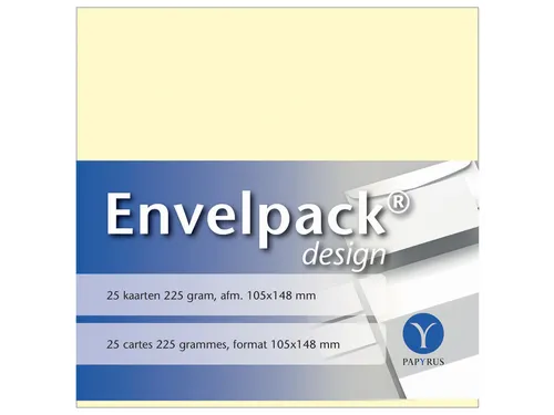 Enkele kaart Papyrus Envelpack Design A6 105x148mm ivoor 894420 25 st