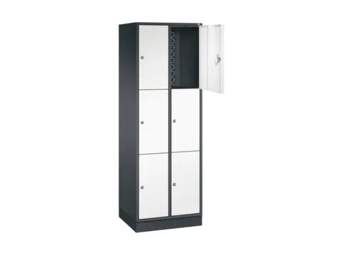 lockerkast,HxBxD 1950x620x500mm,2x3vakken,cil.-slot,sokkel