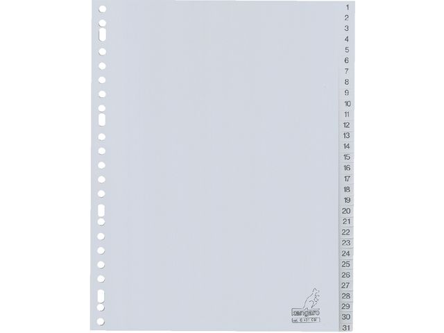 Tabbladen Kangaro 23-gaats G431CM 1-31 genummerd grijs PP | TabbladenShop.nl
