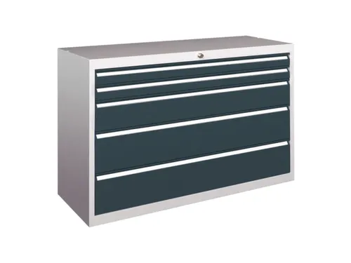 ladekast 800x1023x600mm 5laden cilinderslot RAL7035 front RAL7016
