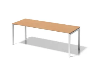 bureau HxBxD 740x2200x800mm blad beuken 4-voeten verkeerswit - 1