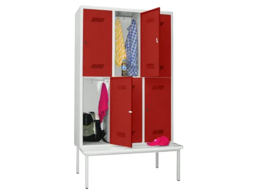 banklocker,dubbeldeks,HxBxD 2150x1200x800mm,RAL7035,front RAL3000