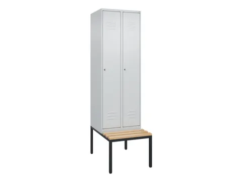 locker met bank,HxBxD 2120x600x815mm,2vak,vak B 300mm,cil.-slot