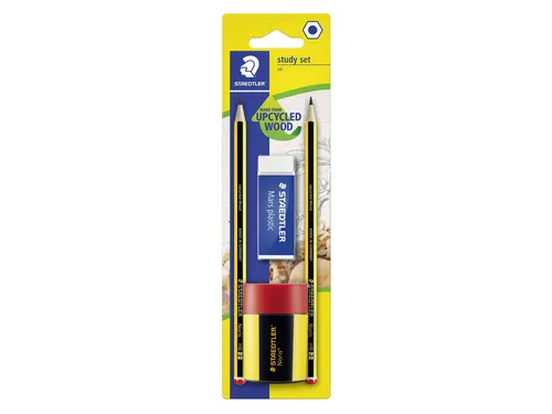 Schrijfset Staedtler 2 Noris potloden HB-gum-slijper 4 stuks