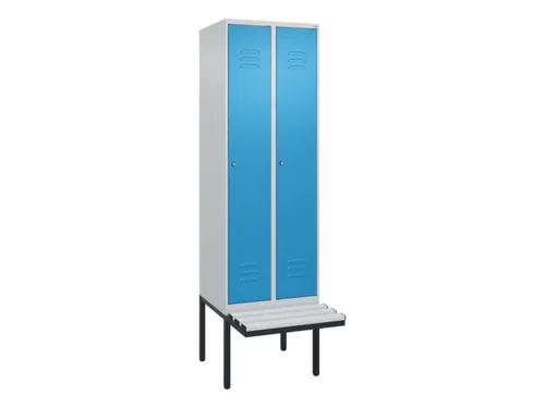 locker met bank,HxBxD 2120x600x815mm,2vak,vak B 300mm,cil.-slot
