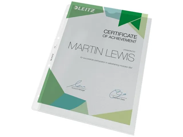 Pochette Leitz 4780 4 Perf Pp 0.13mm Grainé 2 Côtés Ouverts