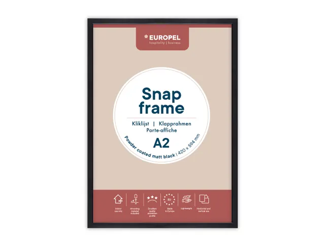 Kliklijst Europel A2 25mm mat zwart