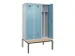 locker met bank,voor scheiding van kleding,HxBxD 2120x1200x815mm,3vak