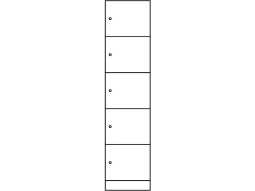 lockerkast 1950x460x480mm 1x5 vakken romp RAL7016 front RAL7016 sokkel