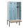 locker met bank,HxBxD 1950x900x815mm,3vak,vak B 300mm,draaigrendel