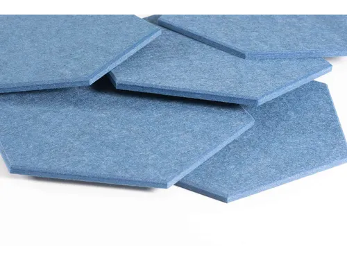 Akoestische PET-vilt Hexagon tegels blauw 30x26cm 22 stuks