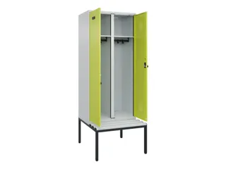 locker met bank,voor scheiding van kleding,HxBxD 2120x800x815mm,2vak - 1
