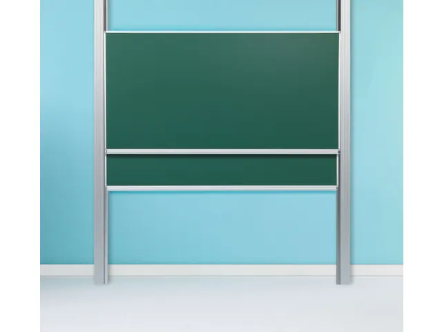 Tableau à craie 2 panneaux réglable sur colonne 100x400cm vert