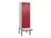 locker met bank,voor scheiding van kleding,HxBxD 2120x600x815mm,2vak