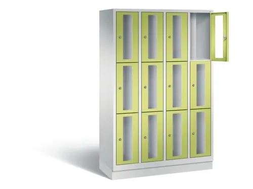 Lockerkast 1800x1190x500mm 4x3 vakken Cilinderslot, Sokkel, RDS1108060