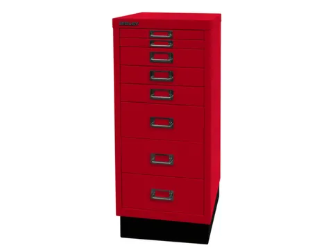 kantoor-ladekast HxBxD 670x279x380mm 8 laden romp kardinaalrood staal