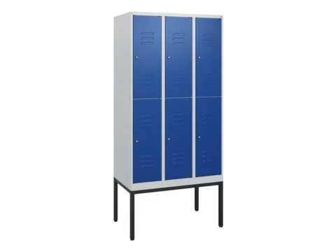 dubbeldekse locker,HxBxD 1950x900x500mm,3x2vak.,vak B 300mm,cil.-slot