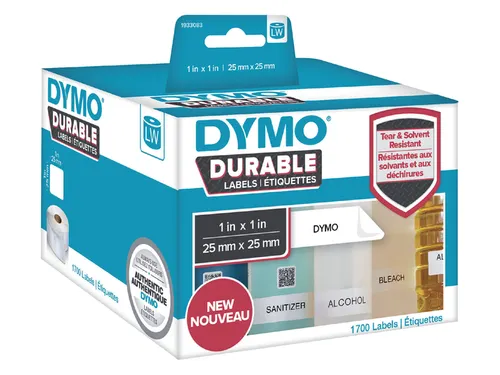 Etiket Dymo 1933083 industrieel 25x25mm 2 rollen á 850 stuks wit