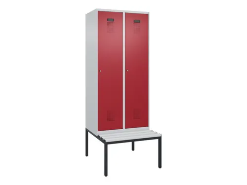 locker met bank,voor scheiding van kleding,HxBxD 2120x800x815mm,2vak