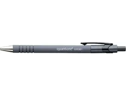 Balpen Quantore rubbergrip drukknop zwart medium