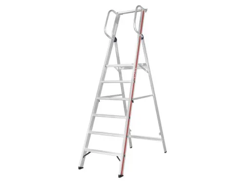 platformladder,bordes HxBxD 1420x440x400mm,6treden,aluminium