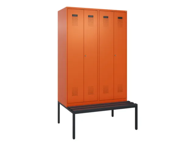 armoire vestiaire avec banc noir et blanc,HxlxP 2120x1200x815mm
