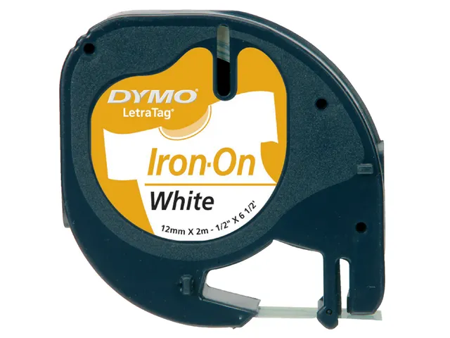 Labeltape Dymo Letratag 18769 strijkbaar 12mm Zwart Op Wit S0718850