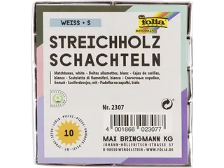 Luciferdoosjes Folia klein 53x37x11mm 10 stuks wit - 2