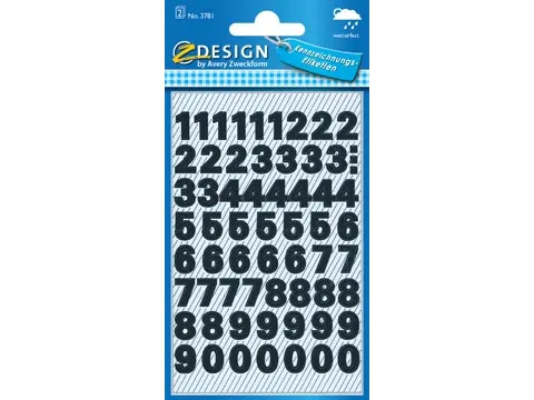 Avery Zweckform Etiketten cijfers en letters 0-9 zwart waterbestendig